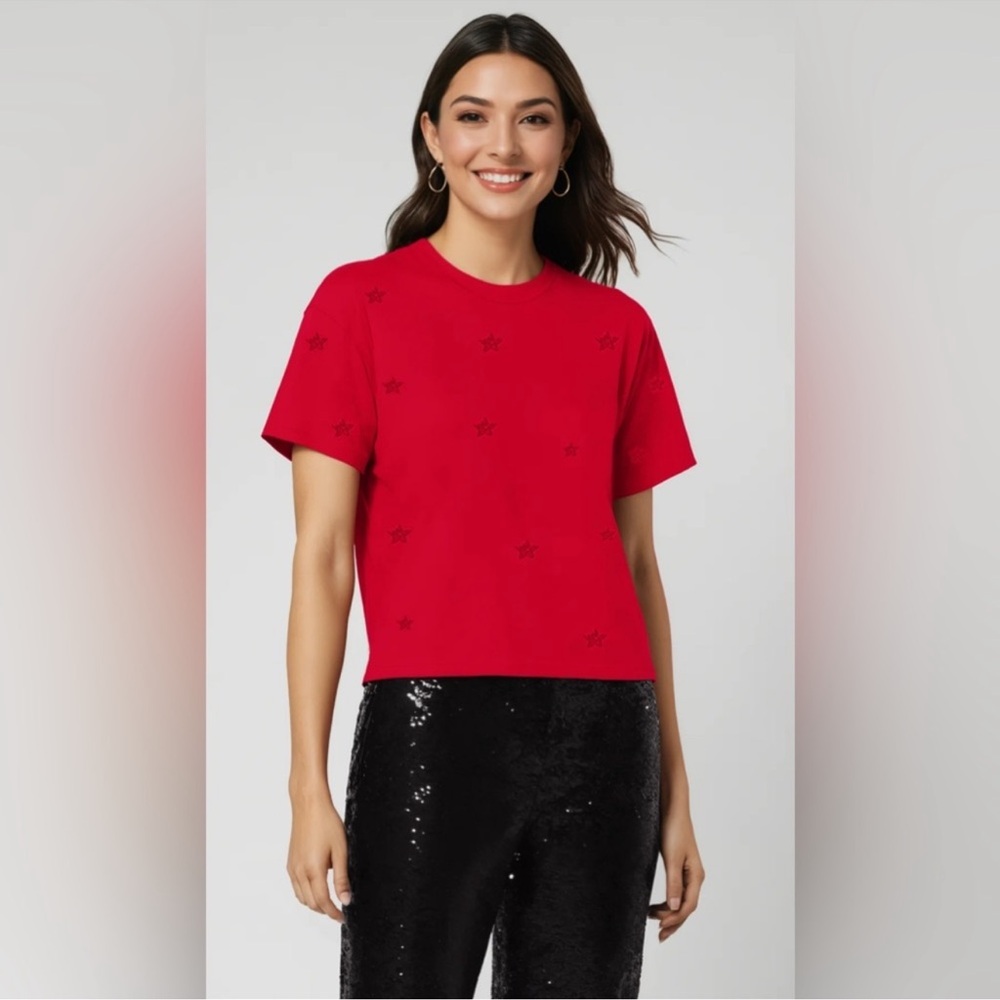 Wildfox Red Star Short Sleeve Tee